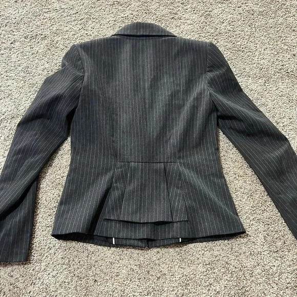 White House Black Market Blazer Jacket Womens Peplum Pearl Cufflinks Office Work - Picture 7 of 12